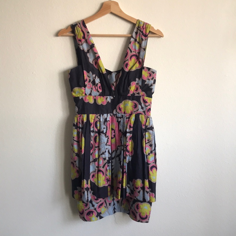 Anthropologie Leifsdottir Lotus Awakening Navy Print Dress Size 0 - Picture 5 of 11